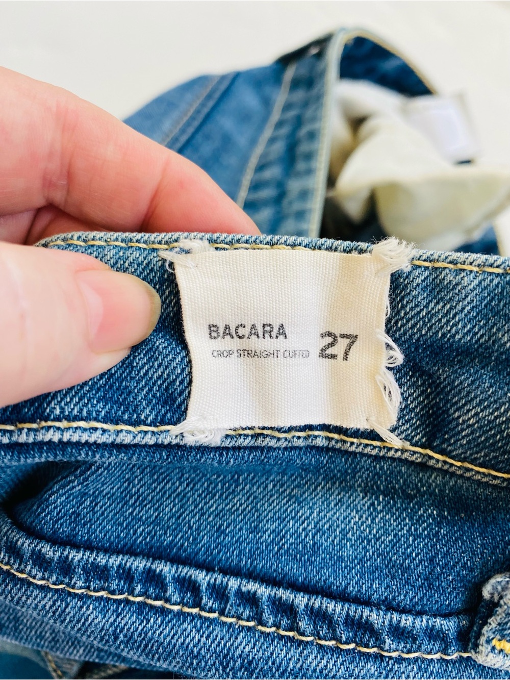 Hudson Bacara Crop Straight Cuffed Distressed Jeans 27 Made USA - Picture 13 of 16